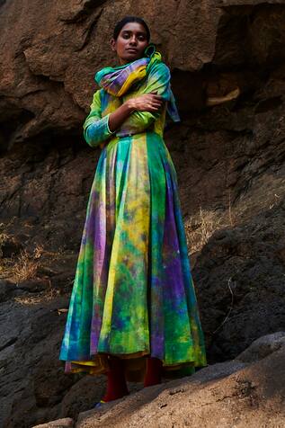 Ka-Sha Tie-Dye Panelled Dress