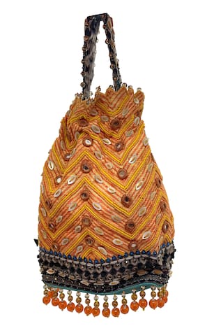 The Garnish Company Khevna Bead Tassel Potli Bag