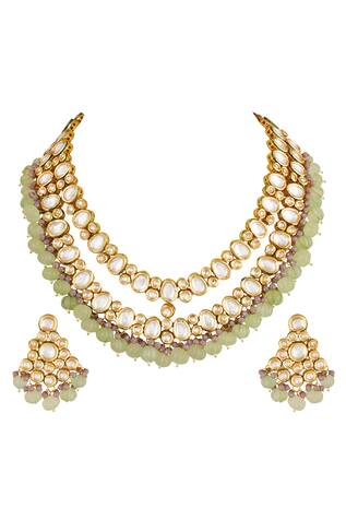 Chhavi's Jewels Kundan Layered Necklace Set