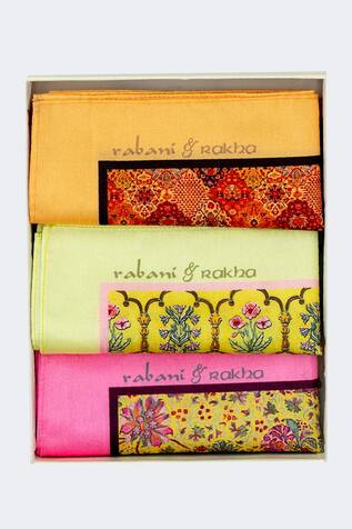 Rabani & Rakha Printed Pocket Square Gift Box (Set of 3)