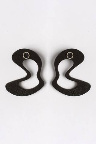 Siddhant Agrawal Label- Accessories Black Abstract Stud Earrings