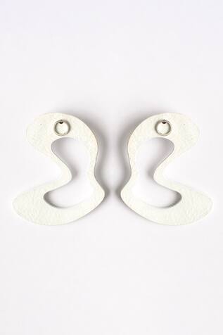 Siddhant Agrawal Label- Accessories White Abstract Stud Earrings