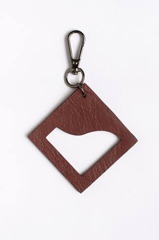 Siddhant Agrawal Label- Accessories Brown Cutout Textured Keychain Tassel