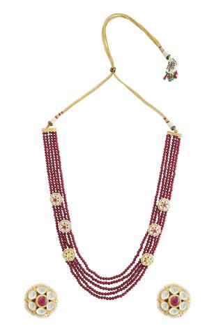 Khwaab by Sanjana Lakhani- Accessories Multi Layered Long Necklace Set 