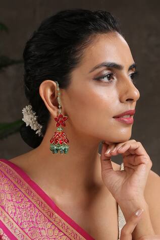 Paisley Pop Azra Pachi Work Jhumkas