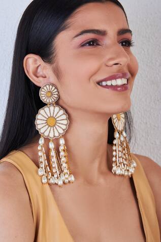 Amama Woven Sunflower Earrings