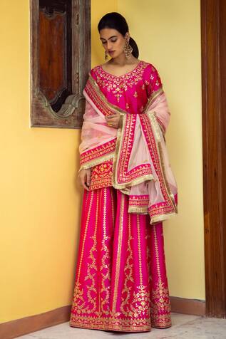 The Indian Bridal Company Raw Silk Embroidered Kurta Set