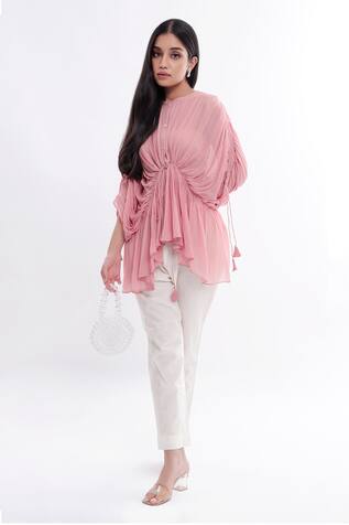 Komal Shah Pleated Tunic With Chanderi  Pant Set