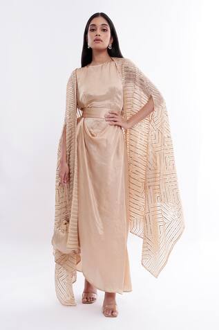 Komal Shah Dohra Chand Draped Dress & Cape