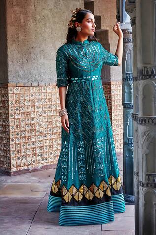 Shweta Aggarwal Embroidered Anarkali With Trousers