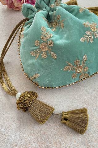 Amyra Velvet Embroidered Potli Bag