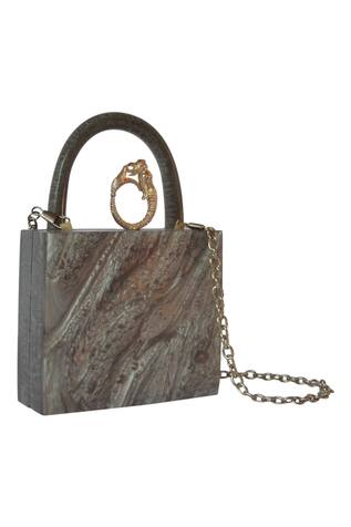 Oceana Clutches Resin Square Bag With Detachable Sling