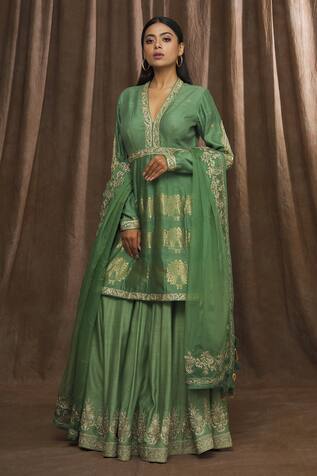 Rar Studio Aari Work Anarkali Lehenga Set