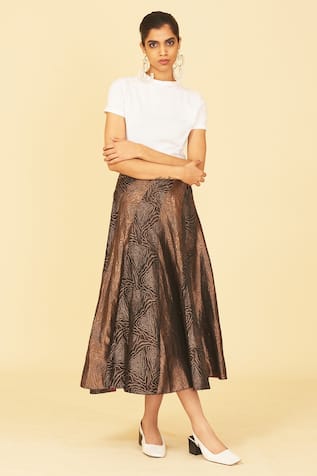Ekaya Handwoven Banarasi Twisted Skirt
