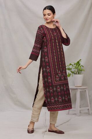 Aryavir Malhotra Floral Print Kurta