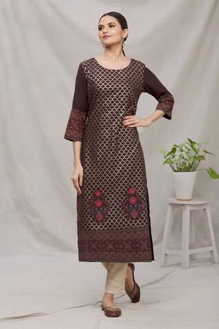Aryavir Malhotra Geometric Print Kurta