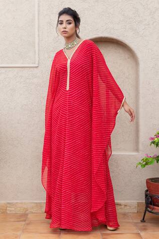 Inara Jaipur Leheriya Print Kaftan