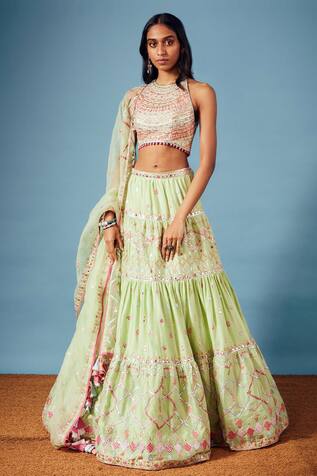 Tamanna Punjabi Kapoor Mirror Embroidered Lehenga Set