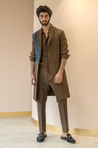 Jatin Malik Cotton Linen Overcoat