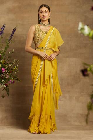 Awigna Berina Pre-Draped Saree With Blouse