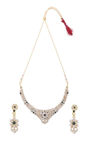 Nayaab by Aleezeh Stone Embellished Necklace Set