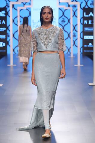 Payal Singhal Rehana Silk Choli With Churidar Skirt