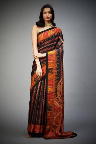 RI.Ritu Kumar Floral & Paisley Print Saree