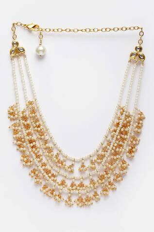 Dugran By Dugristyle Cluster Pearl Layered Necklace