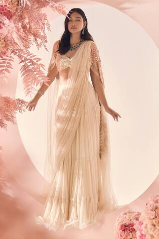 Not So Serious By Pallavi Mohan Glisten Embroidered Pre-Draped Saree With Blouse
