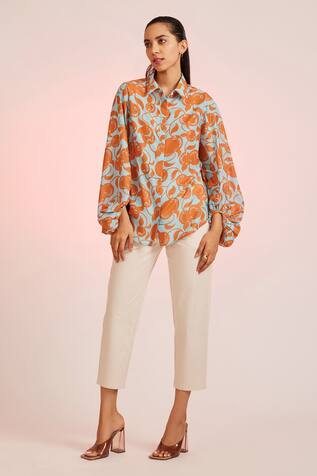 Pankaj & Nidhi Naranjos Puff Sleeve Shirt