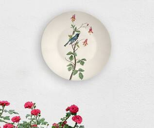 The Quirk India Indian Floral Bird Chirping Decorative Wall Plate