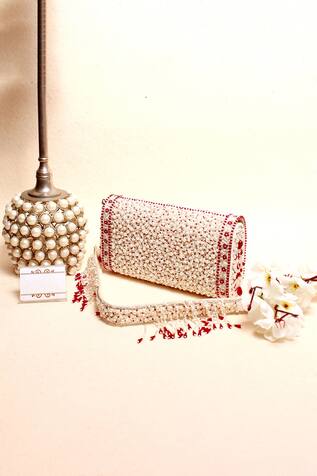 Kainiche by Mehak Lumiere Embellished Clutch With Strap