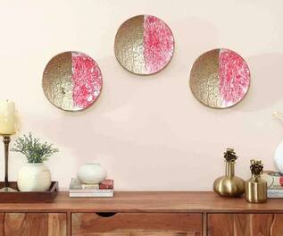 Cocovey Homes Aluminium Circular Wall Art (Set of 3)