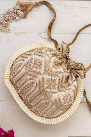 Amyra Poly Silk Embroidered Potli Bag
