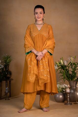 Pants and Pajamas Zardozi Embroidered Hem Pant