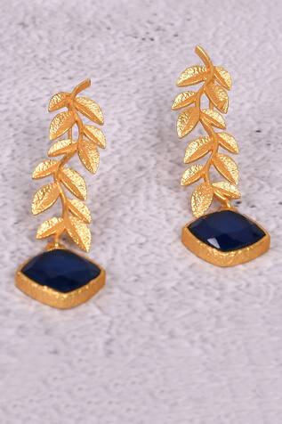 Samyukta Singhania Leaf Stone Encrusted Earrings