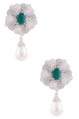 Solasta Jewellery Emerald Floral Drop Earrings