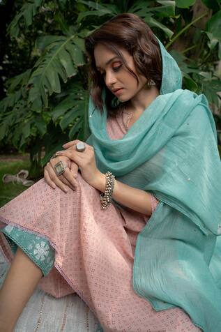 Pants and Pajamas Chanderi Sequin Embroidered Dupatta