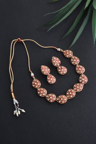 Swabhimann Jewellery Kundan Meenakari Necklace Set