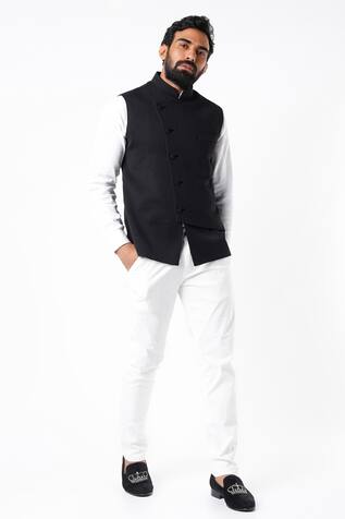 Bhavin Vora Self Textured Nehru Jacket
