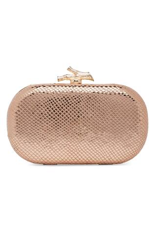 Richa Gupta Leather Embellished Clutch With Sling