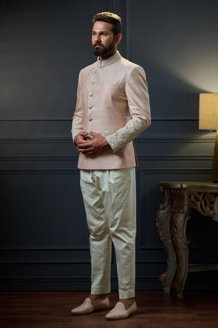Ritu & Abhishek Silk Embroidered Bandhgala
