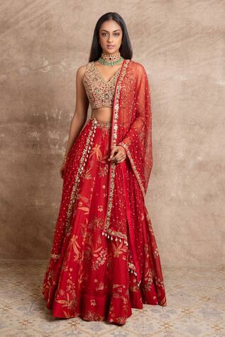 Arpita Mehta Organza Floral Print Lehenga Set