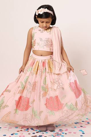 Rang by Lespetits Floral Embroidered Lehenga Set