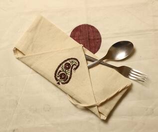 Inheritance India Printed Canvas Cutlery Pouch (Set of 4)