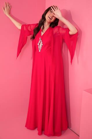 Mani Bhatia Cut-out Jumpsuit With Cape