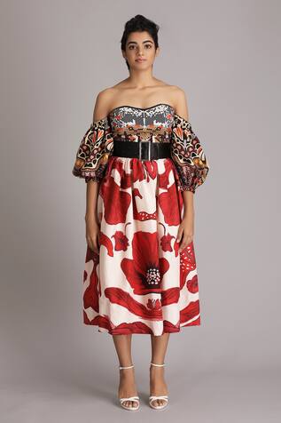 Alpona Designs Hibiscus Print Skirt