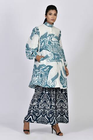 Alpona Designs Ocean Print Culottes