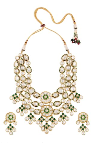 Joules by Radhika Layered Kundan Necklace Set