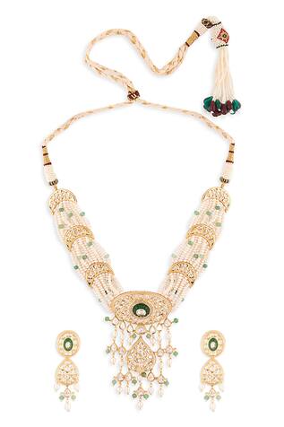 Joules by Radhika Layered Pearl Necklace Set